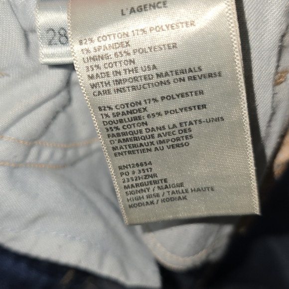 L'agence Marguerite High Rise Skinny Jeans In Kodiak 28 Medium/Dark Wash - Picture 7 of 7